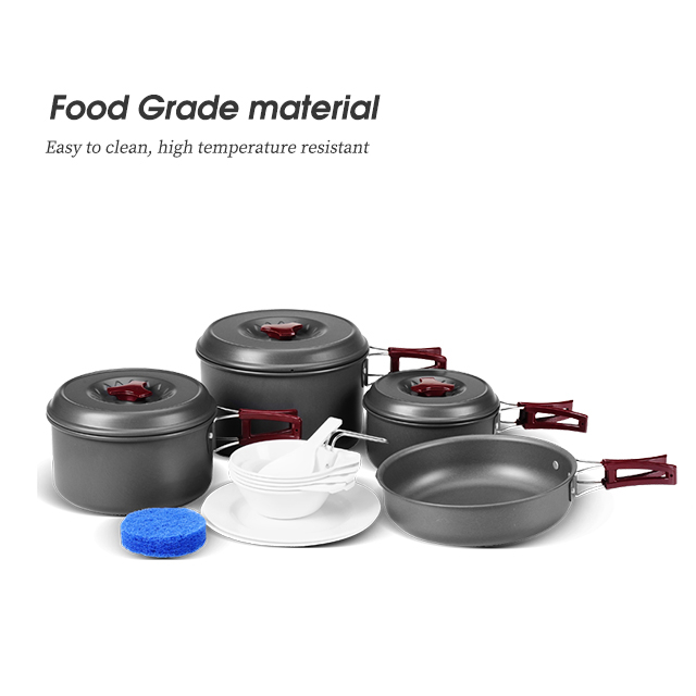 Hiking Aluminum Portable Camping Cookware Set