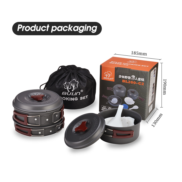 For Car Non Stick Ultralight Camping Cookware Set BL200-C2