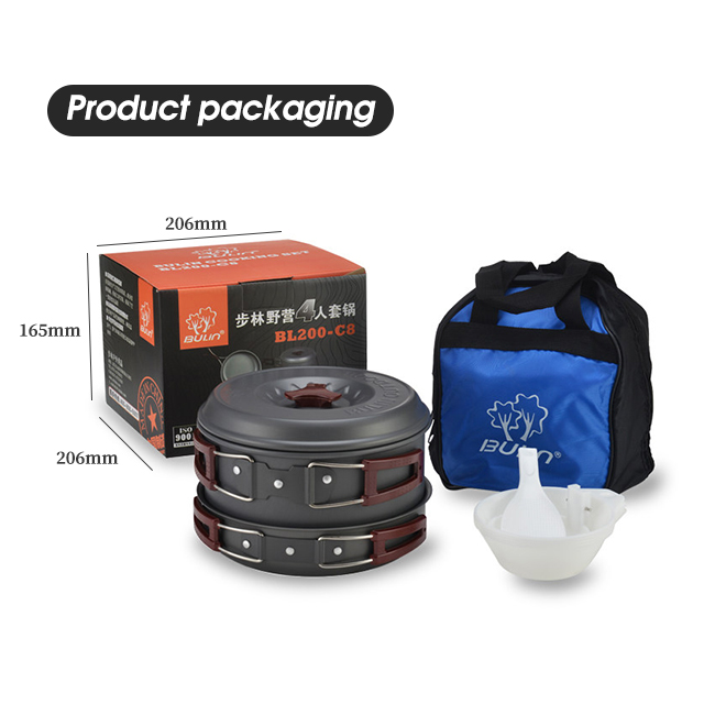 Hiking Non Stick Backpack Camping Cookware Set