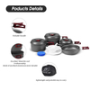 For Car Aluminum 7 Piece Camping Cookware Set