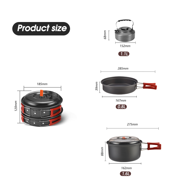Picnic Aluminum Portable Camping Cookware Set