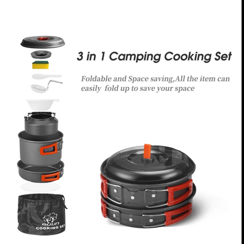 Fishing Non Stick Portable Camping Cookware Set