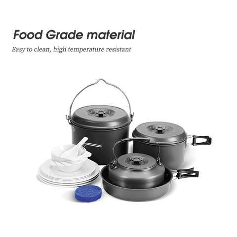 Climbing Aluminum 7 Piece Camping Cookware Set