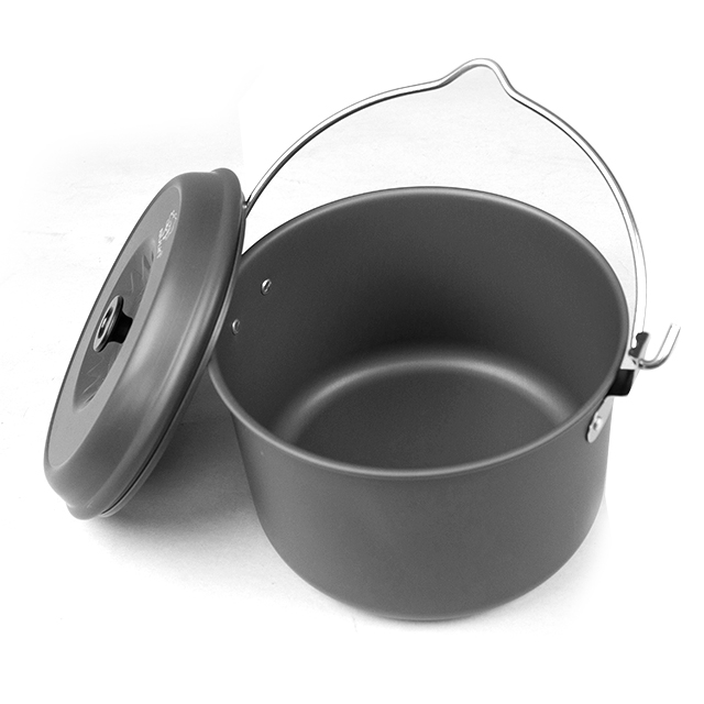 Outdoor Aluminum Grey Camping Cookware Set